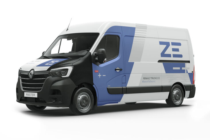 Elektrische Renault Master ZE bedrijfswagen met gesloten bestel